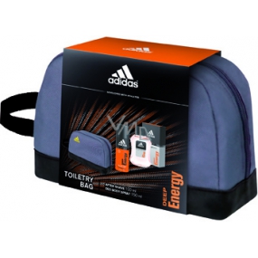 Adidas Deep Energy voda po holení 100 ml + deodorant sprej 150 ml + toaletní taška, kosmetická sada