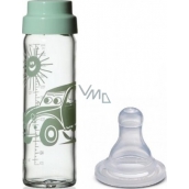 Simax Kojenecká láhev ze skla se silikonovým sosákem 250 ml různé motivy a barvy