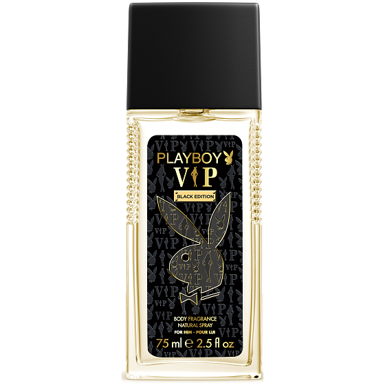 Playboy Vip Black Edition for Him parfémovaný deodorant sklo pro muže 75 ml
