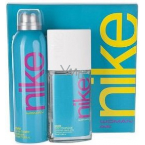 Nike Azure Woman parfémovaný deodorant sklo pro ženy 75 ml + deodorant sprej 200 ml, dárková sada