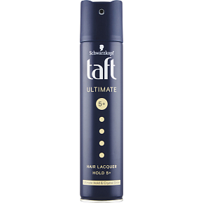 Taft Ultimate, lak na vlasy s maximální fixací s efektem lesku, síla fixace 5+, 250 ml Taft Ultimate, lak na vlasy s maximální fixací s efektem lesku, síla fixace 5+, 250 ml
