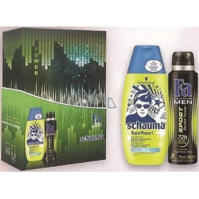 Schauma Teen Superpower šampon na vlasy 250 ml + Sport Double Power deodorant sprej 150 ml, kosmetická sada pro muže