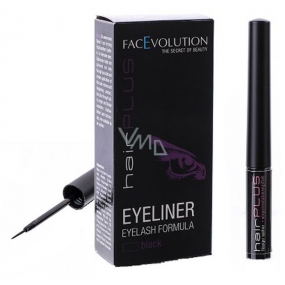 HairPlus FacEvolution Vyživující rychleschnoucí tekuté oční linky s obsahem růstového séra Černá 1,5 ml