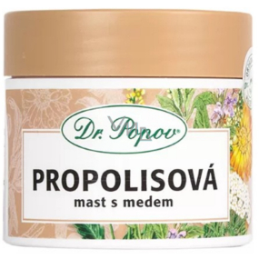 Dr. Popov Propolisová mast s medem na popraskanou pokožky, jizvy, vrásky, kožní problémy, sluneční záření 50 ml
