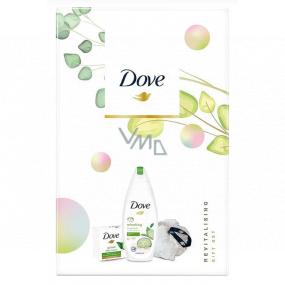 Dove Nourishing Secrets Osvěžujíci Go Fresh Touch Okurka & Zelený sprchový gel 250 ml + toaletní mýdlo 100 ml + houba na myti, kosmetická sada