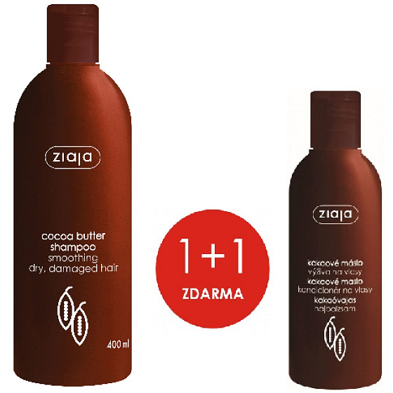 Ziaja Kakaové máslo vyhlazující šampon na vlasy 400 ml + kondicionér na vlasy 200 ml, duopack