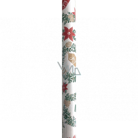 Nekupto Dárkový balicí papír vánoční 70 x 200 cm Bílý vánoční hvězda