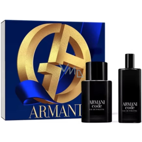 Giorgio Armani Code toaletní voda plnitelný flakon 50 ml + toaletní voda 15 ml, dárková sada pro muže