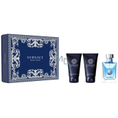 Versace pour Homme toaletní voda 50 ml + balzám po holení 50 ml + šampon na vlasy a tělo 50 ml, dárková sada pro muže