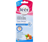 Veet Voskové pásky s proužkem na obličej 20 kusů + Pefect Finish ubrousky 4 kusy