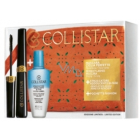 Collistar Perfect Lashes řasenka 9 ml + dvoufázový odličovač 50 ml + taštička oranžová, kosmetická sada