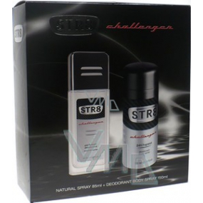 Str8 Challenger parfémovaný deodorant sklo pro muže 85 ml + deodorant sprej 150 ml, kosmetická sada