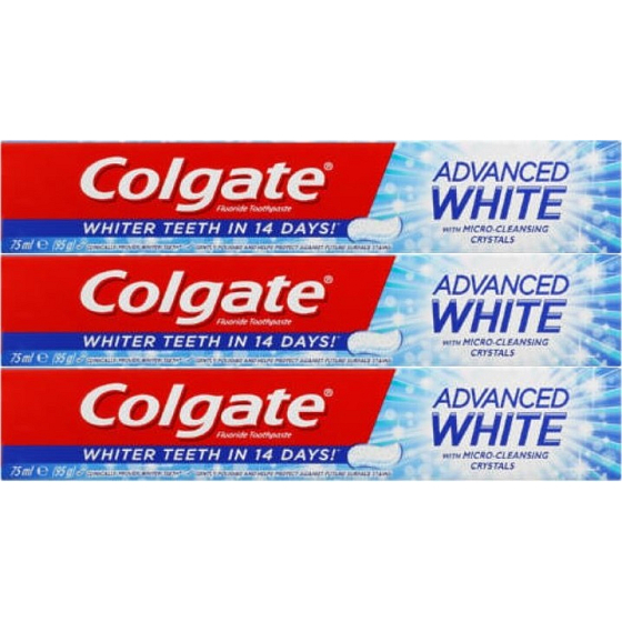Colgate Advanced Whitening zubní pasta 3 x 75 ml