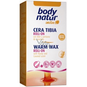 Body Natur Sensitive Med a Karamel teplý epilační vosk s aplikátorem roll-on120 ml