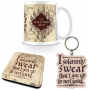 Epee Merch Harry Potter keramický hrnek 315 ml + podtácek + klíčenka, dárková sada