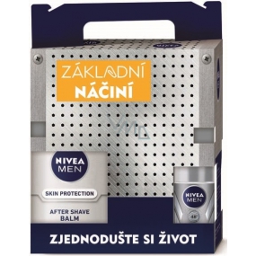 Nivea Men Silver Protect gel na holení 200 ml + balzám po holení 100 ml + kuličkový antiperspirant 50 ml + Men Krém 150 ml, dárková sada