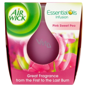 Air Wick Essential Oils Infusion Pink Sweet Pea vonná svíčka ve skle 105 g