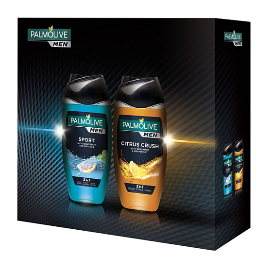 Palmolive Citrus Crush 3v1 sprchový gel pro muže 250 ml + Sport 3v1 sprchový gel pro muže 250 ml, kosmetická sada