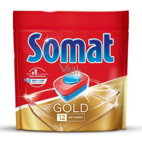 Somat Gold 12 Action Tablety do myčky, pomáhají odstranit i odolné nečistoty bez předmytí 36 tablet Duopack