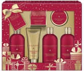 Baylis & Harding Fík a Granátové jablko tekuté tělové mýdlo 300 ml + sprchový krém 300 ml + mléko do koupele 300 ml + mýdlo 150 g + tělové mléko 130 ml + krystalky do koupele 100 g, kosmetická sada péče o tělo