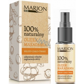 Marion Eco Makadamové oříšky 100% přírodní bio olej pro vlasy, pleť a tělo, regenerace pokožky 25 ml