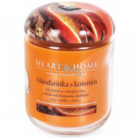 Heart & Home Mandarinka s kořením Sojová vonná svíčka střední hoří až 30 hodin 115 g