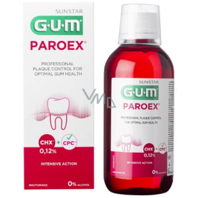Gum Paroex ústní voda, výplach CHX 0,12% profesionální přípravek pro odstranění plaku z dásní postižených zánětem nebo parodontózou 300 ml