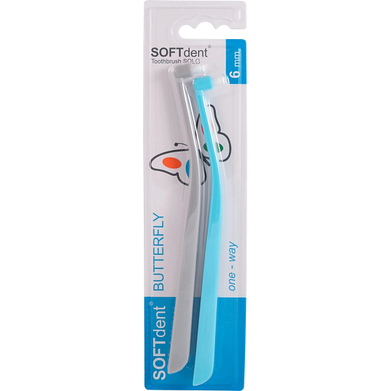 Soft Dent Butterfly jednosvazkový zubní kartáček 6 mm 2 kusy