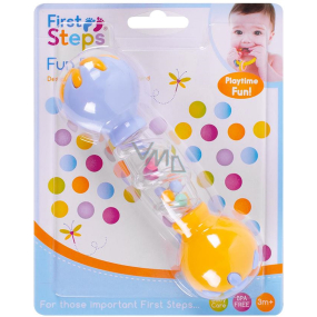 First Steps Fun Rattle Chrastítko činka žluto-modrá 15 cm 1 kus