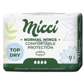 Micci Normal Wings Top Dry intimní vložky s křidélky 9 kusů