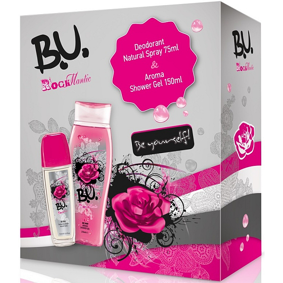 B.U. Rockmantic parfémovaný deodorant sklo 75 ml + sprchový gel 250 ml, dárková sada pro ženy