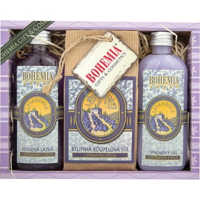 Bohemia Gifts Levandule sprchový gel 100 ml + sůl do koupele 150 g + Olejová lázeň 100 ml, kosmetická sada