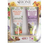 Bione Cosmetics Kostival & Kaštan koňský bylinný balzám 300 ml + Cannabis bylinný balzám s kaštanem koňským 300 ml, kosmetická sada