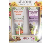 Bione Cosmetics Kostival & Kaštan koňský bylinný balzám 300 ml + Cannabis bylinný balzám s kaštanem koňským 300 ml, kosmetická sada