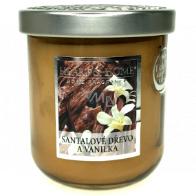 Heart & Home Santalové dřevo a vanilka Sojová vonná svíčka velká hoří až 75 hodin 340 g