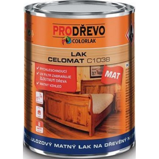 Colorlak Celomat C1038 nitrocelulózový matný lak na dřevěný nábytek 0,35 l