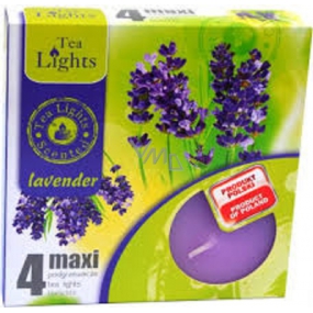 Tea Lights Lavender vonné čajové svíčky Maxi 4 kusy