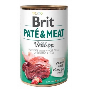 Brit Paté & Meat Zvěřina s kuřetem čisté masové paté Kompletní krmivo pro psy 400 g