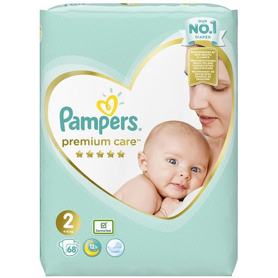 Pampers Premium Care 2 Mini 4-8 kg plenkové kalhotky 68 kusů
