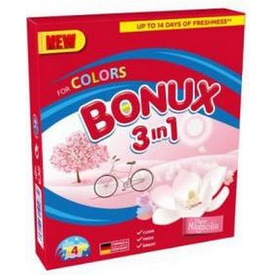 Bonux Color Magnolia 3v1 prací prášek na barevné prádlo 4 dávky 300 g