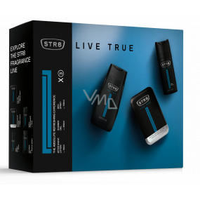 STR8 Live True voda po holení 50 ml + deodorant sprej 150 ml + sprchový gel 250 ml, kosmetická sada