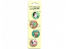 Albi Magnetické minizáložky Vtipné kočky, průměr 3 cm 4 kusy