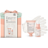 Baylis & Harding Cotswold Spa Broskev a Růže krém na ruce 50 ml + olej na nehtovou kůžičku 30 ml + rukavice 1 pár, kosmetická sada pro ženy