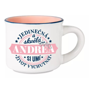 Albi Espresso hrneček Andrea - Jedinečná a skvělá, si umí život vychutnat 45 ml