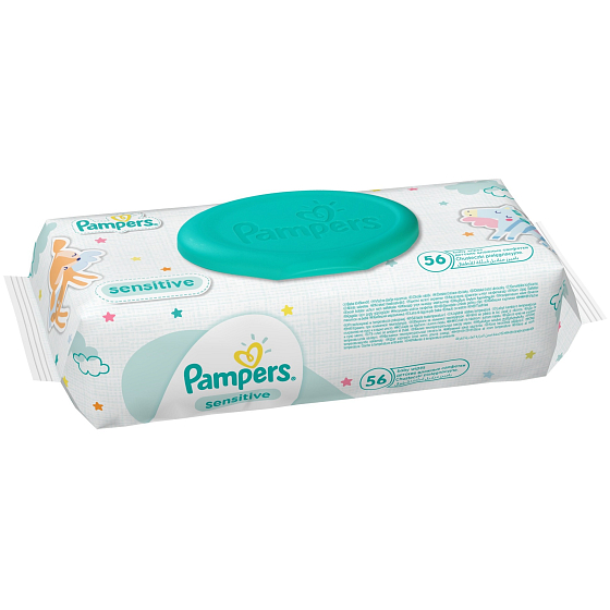 Pampers Sensitive Vlhčené ubrousky pro citlivou pokožku dětí 56 kusů