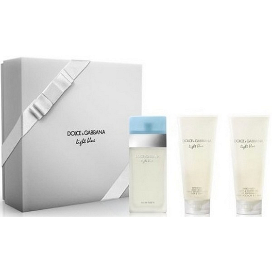 Dolce & Gabbana Light Blue toaletní voda pro ženy 100 ml + sprchový gel 100 ml + tělový krém 100 ml, dárková sada