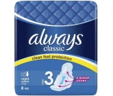 Always Classic Night hygienické vložky s křidélky 8 kusů