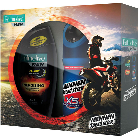 Palmolive Men Instinkt X5 přírody deodorant sprej 150 ml + Energising sprchový gel 250 ml, kosmetická sada