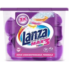 Lanza Max3 Color gelové kapsle na praní barevného prádla 20 kusů