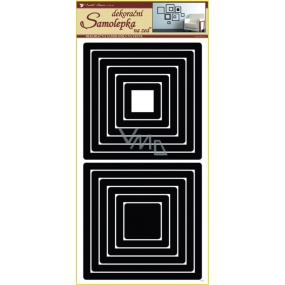 Samolepky na zeď čtverce černé 2 sady 69 x 32 cm
